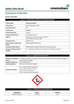 Potassium Chloride Safety Data Sheet