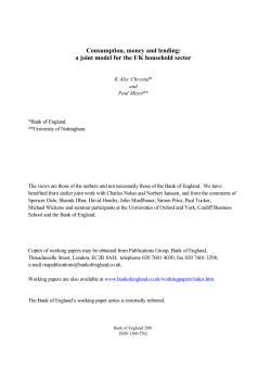 Consumption, money and lending: a joint model for the UK