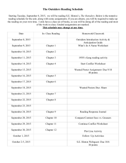 The Outsiders Reading Schedule