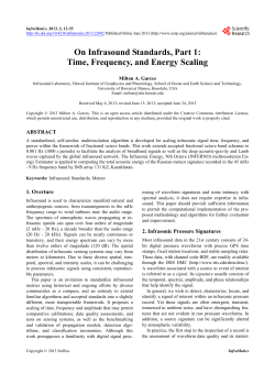 On Infrasound Standards, Part 1 Time, Frequency, and Energy Scaling