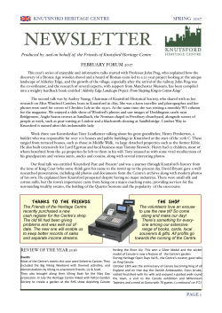 Newsletter Spring2017 - Knutsford Heritage Centre