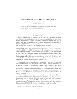 THE MOVABLE CONE VIA INTERSECTIONS 1. Introduction Cones