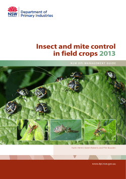 Insect and mite control in field crops 2013