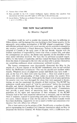 THE NEW McCARTHYISM by Maurice Tugwell