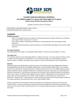 Canadian Sedentary Behaviour Guideline_Report_final
