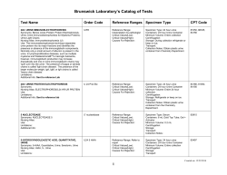 Brunswick Laboratory test catalog