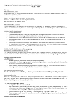 B601 The End of Life - Priory Ruskin Academy