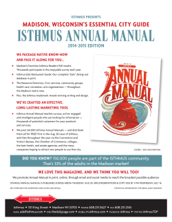 Isthmus AnnuAl mAnuAl