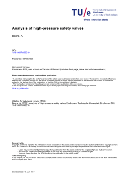 Analysis of high-pressure safety valves