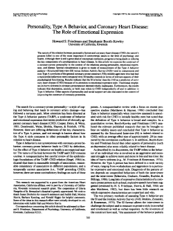 Personality, Type A Behavior, and Coronary
