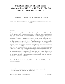 Structural stability of alkali boron tetrahydrides BH Li, Na, K, Rb, Cs&micro;