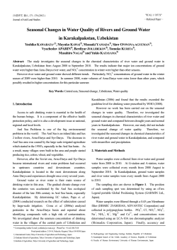 Seasonal Changes in Water Quality of Rivers and Ground Water in
