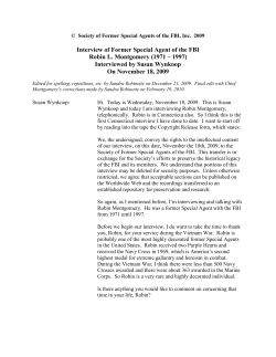 Interview of Former Special Agent of the FBI Robin L. Montgomery