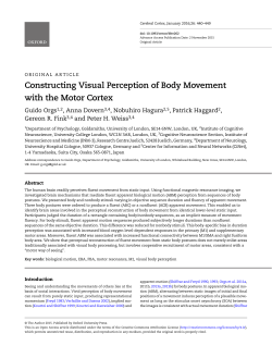 Constructing Visual Perception of Body Movement with the Motor