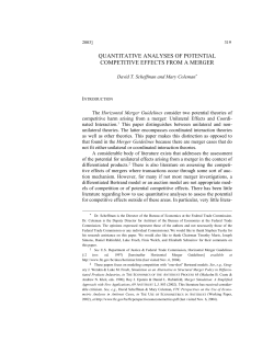 quantitative analyses of potential competitive effects from a merger