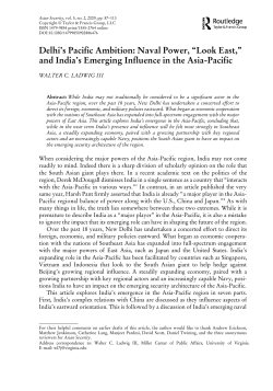 Delhi`s Pacific Ambition: Naval Power, “Look East,” and India`s