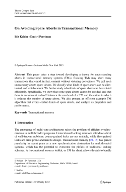 On Avoiding Spare Aborts in Transactional Memory