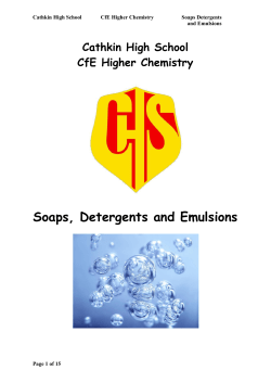 Soaps, Detergents and Emulsions