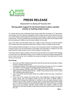 press release - Empty Homes Agency