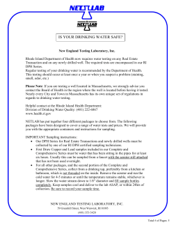 Drinking water testing packages - New England Testing Laboratory