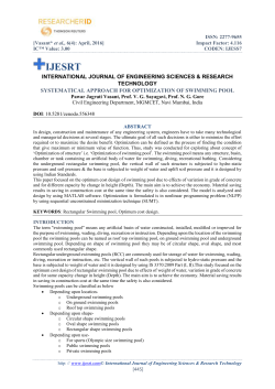 systematical approach for optimization of swimming pool