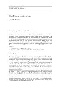 Biased Procurement Auctions - Departamento de Economia PUC-Rio