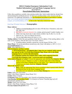 Data entry instructions June 2007 for Power School