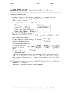 More Practice Calculate the Mass of a Product