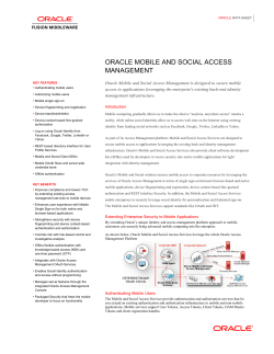 Oracle Mobile and Social Access Management