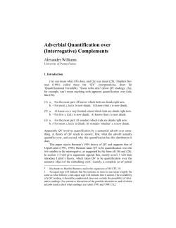 Adverbial Quantification over (Interrogative
