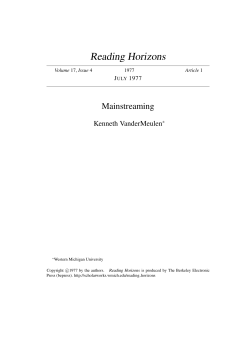 Reading Horizons - Western Michigan University