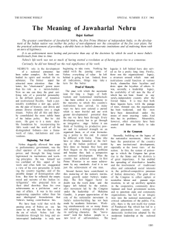 The Meaning of Jawaharlal Nehru