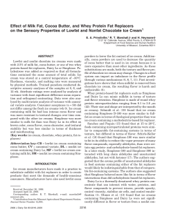 Effect of Milk Fat, Cocoa Butter, and Whey Protein Fat Replacers on