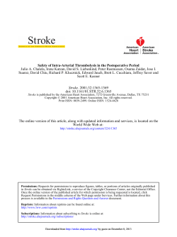 Safety of Intra-Arterial Thrombolysis in the Postoperative Period