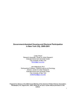 Government-Assisted Housing and Electoral Participation in New