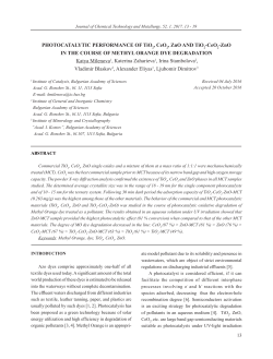 PHOTOCATALYTIC PERFORMANCE OF TiO2, CeO2, ZnO AND