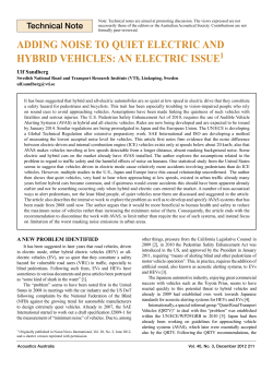 adding noise to qUiet eLeCtriC and hyBrid VehiCLes: an eLeCtriC