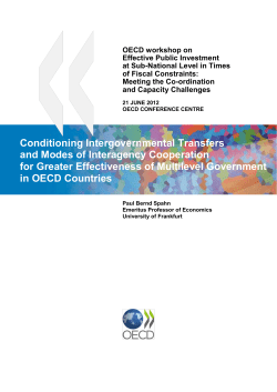 Conditioning Intergovernmental Transfers and Modes of