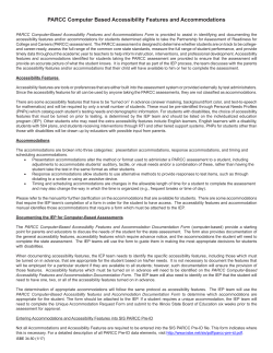 PARCC Computer-Based Accessibility Features/Accommodations