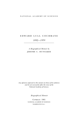 edward lull cochrane - National Academy of Sciences