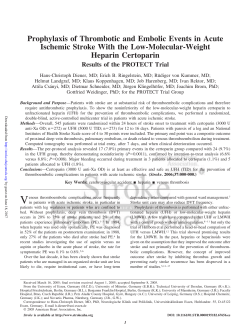 Prophylaxis of Thrombotic and Embolic Events in Acute
