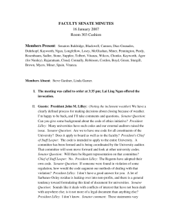 FACULTY SENATE AGENDA