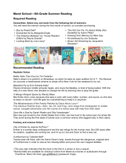 Maret School&mdash;5th Grade Summer Reading