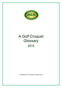 a golf croquet glossary