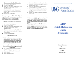 ADP Quick Reference Guide -Students-