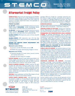 Aftermarket Freight Policy