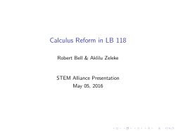 Calculus Reform in LB 118 - CREATE for STEM Institute