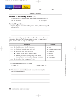Section 2: Describing Matter