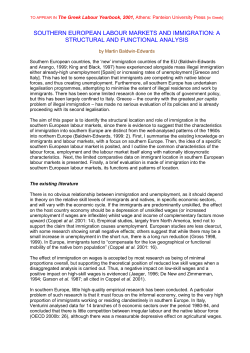 Southern European Labour markets and immigration