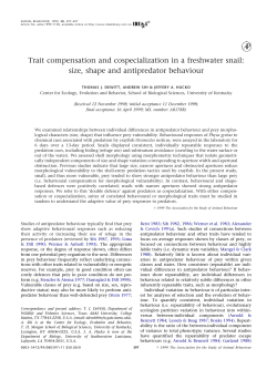 Trait compensation and cospecialization in a freshwater snail: size